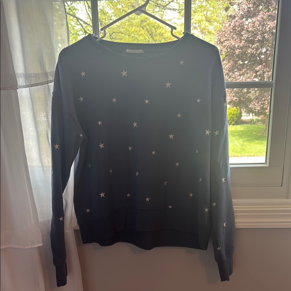 Brit.ng. Blue Crew Neck Sweater with Subtle Embellishments